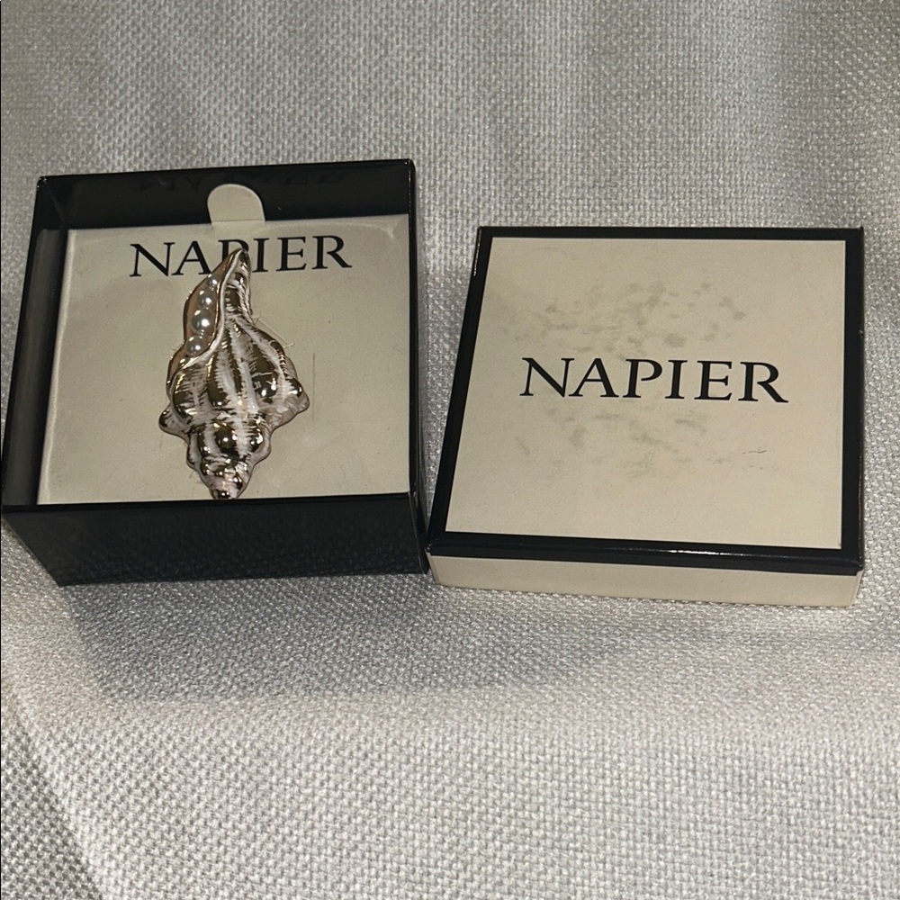 Napier Silver Conch Shell Brooch